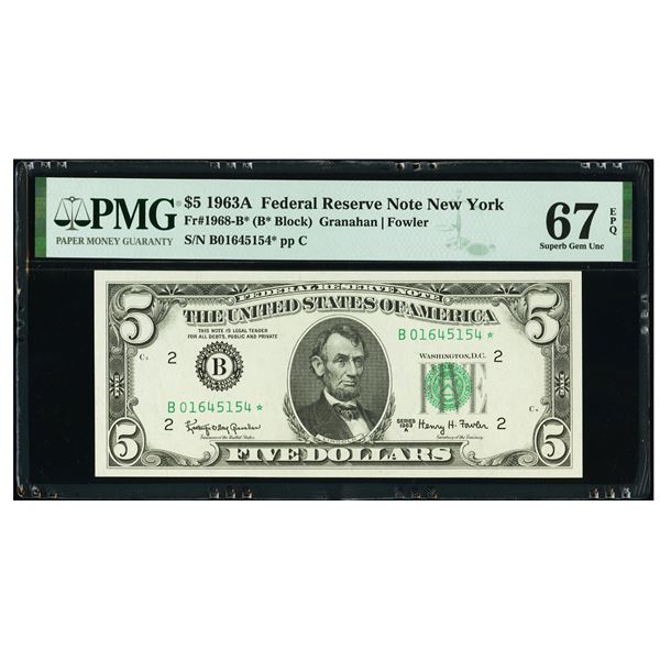 1963A STAR New York FRN PMG 67EPQ