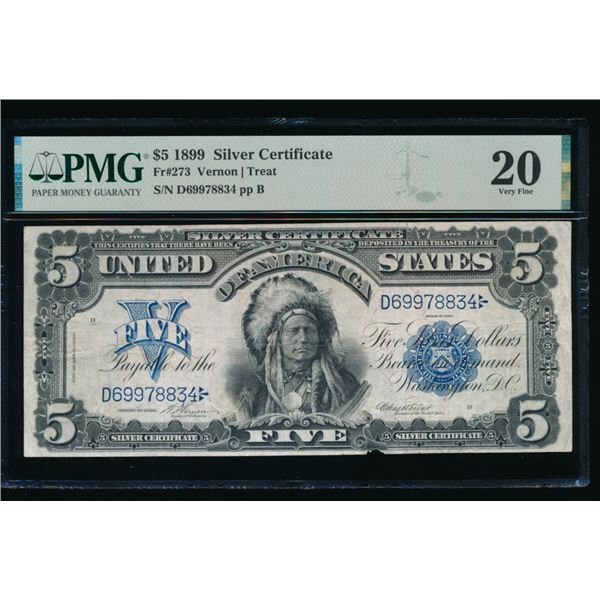 1899 $5 Chief Silver Certificate PMG 20