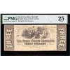 1863 $3 Raleigh NC Obsolete Note PMG 25