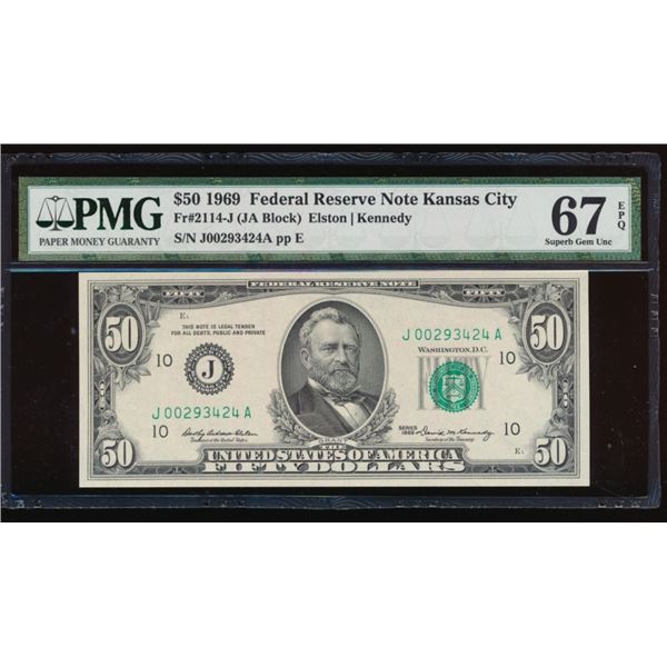 1969 $50 Kansas City FRN PMG 67EPQ
