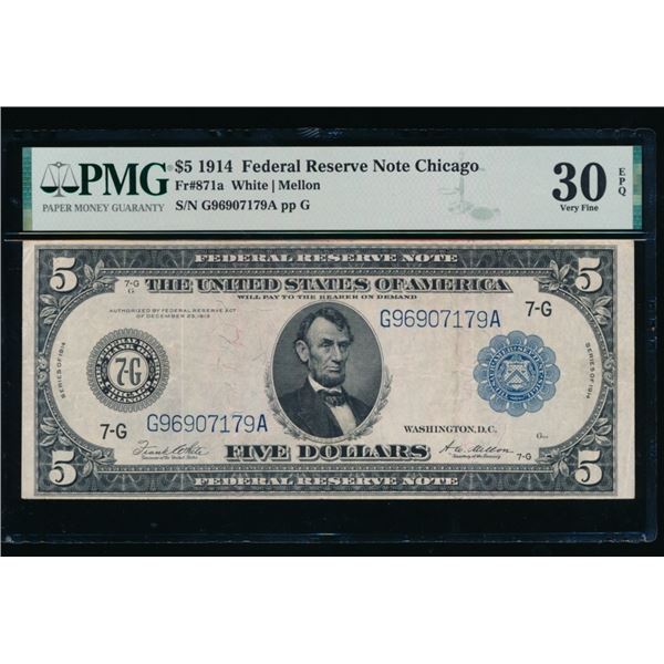 1914 $5 Chicago FRN PMG 30EPQ