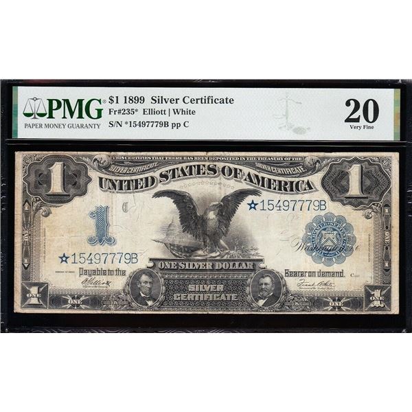 1899 $1 STAR Black Eagle Silver Cert PMG 20