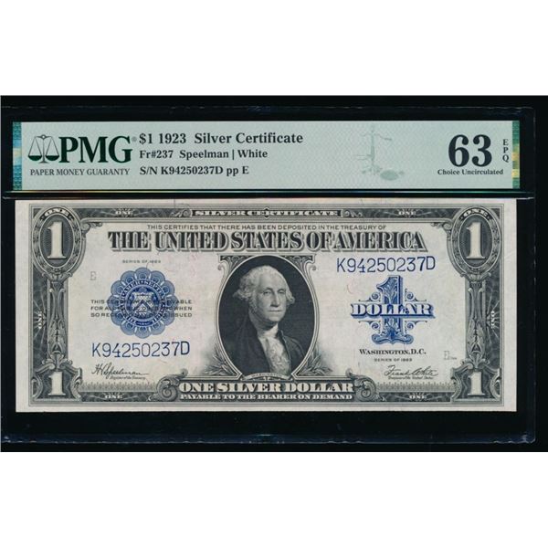1923 $1 Silver Certificate PMG 63EPQ