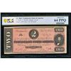 Image 1 : 1864 $2 T-70 Confederate PCGS 64PPQ