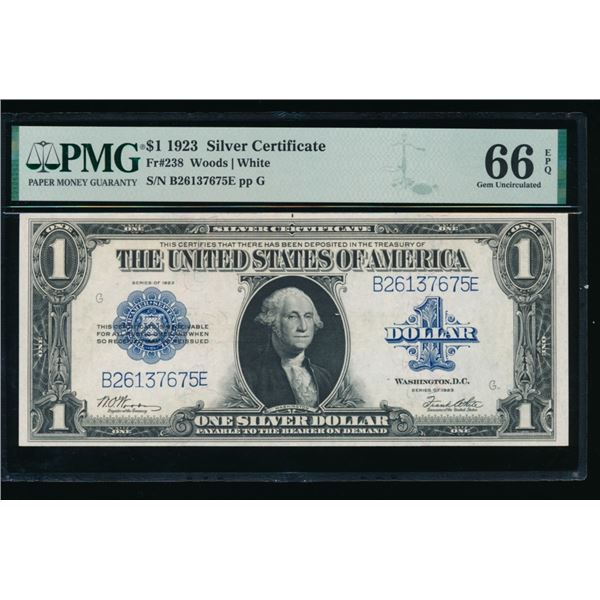 1923 $1 Silver Certificate PMG 66EPQ