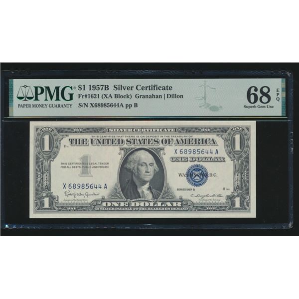 1957B $1 Silver Certificate PMG 68EPQ