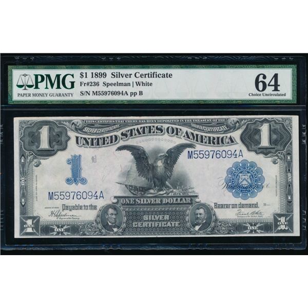 1899 $1 Black Eagle Silver Certificate PMG 64