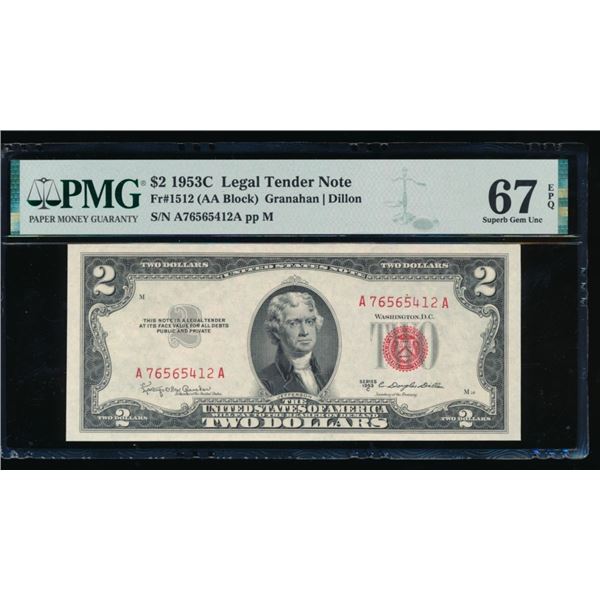 1953C $2 Legal Tender Note PMG 67EPQ