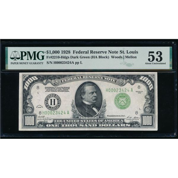 1928 $1000 St Louis FRN PMG 53