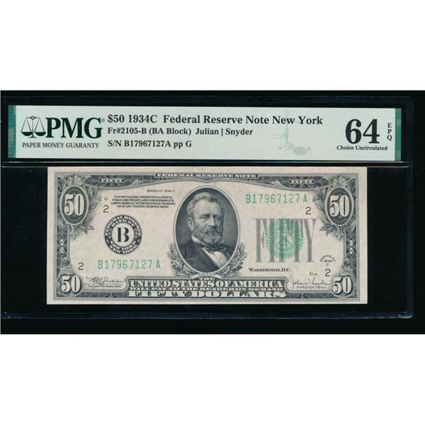 1934C $50 New York FRN PMG 64EPQ