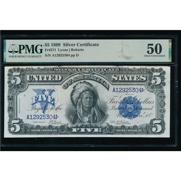 1899 $5 Chief Silver Certificate PMG 50