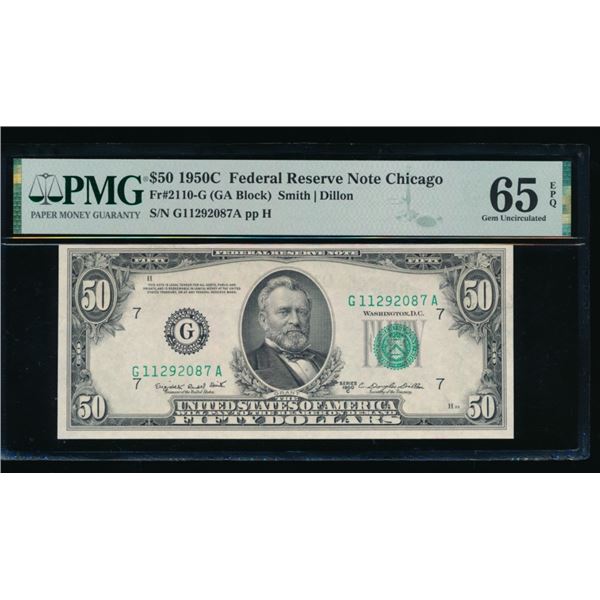 1950C $50 Chicago FRN PMG 65EPQ