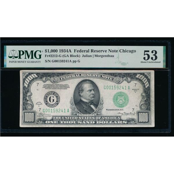 1934A $1000 Chicago FRN PMG 53