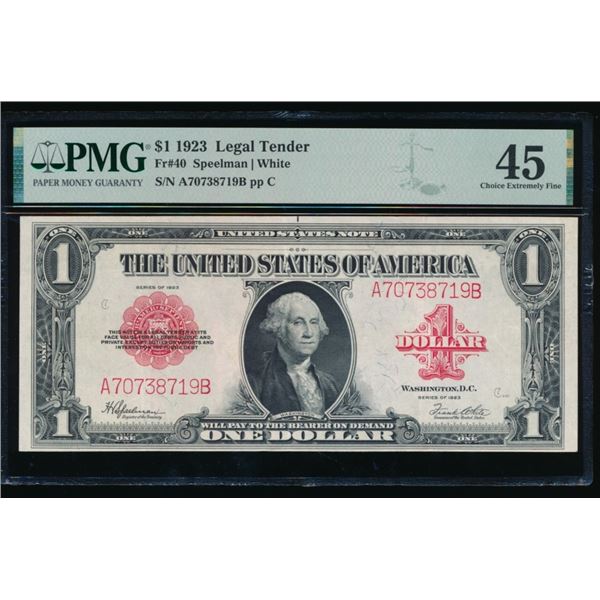 1923 $1 Legal Tender Note PMG 45