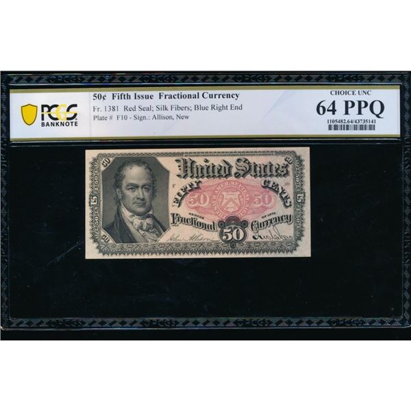 50 Cent Fifth Issue Fractional PCGS 64PPQ