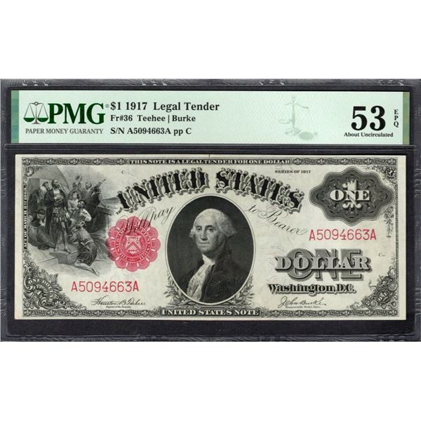 1917 $1 Legal Tender Note PMG 53EPQ