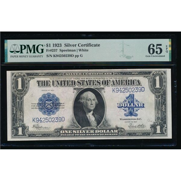1923 $1 Silver Certificate PMG 65EPQ