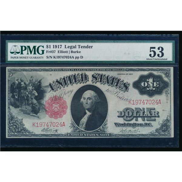 1917 $1 Legal Tender Note PMG 53