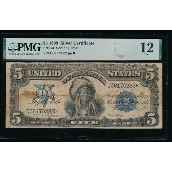1899 $5 Chief Silver Certificate PMG 12
