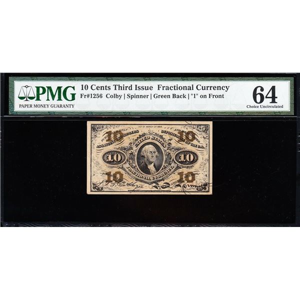 10 Cent Third Issue Fractional PMG 64