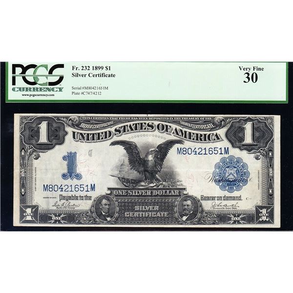 1899 $1 Black Eagle Silver Certificate PCGS 30