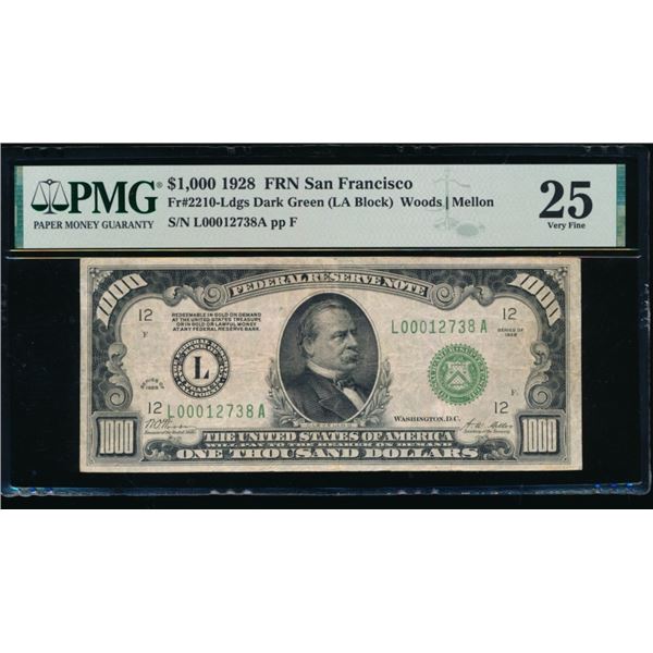 1928 $1000 San Francisco FRN PMG 25