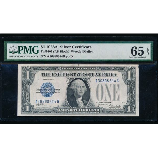 1928A $1 Silver Certificate PMG 65EPQ