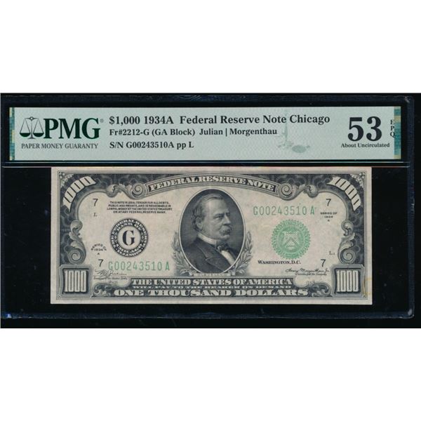 1934A $1000 Chicago FRN PMG 53EPQ