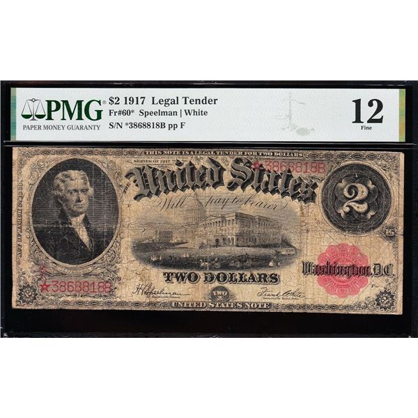 1917 $2 Legal Tender Note PMG 12