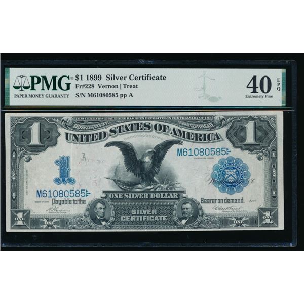 1899 $1 Black Eagle Silver Certificate PMG 40EPQ