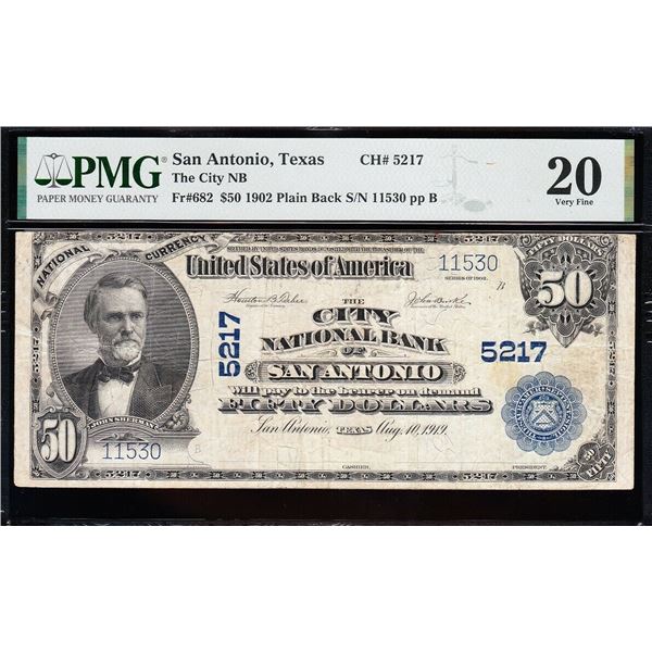 1902 $50 San Antonio TX National PMG 20