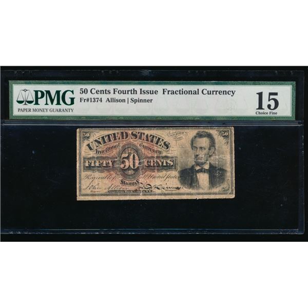 50 Cent Fourth Issue Fractional PMG 15