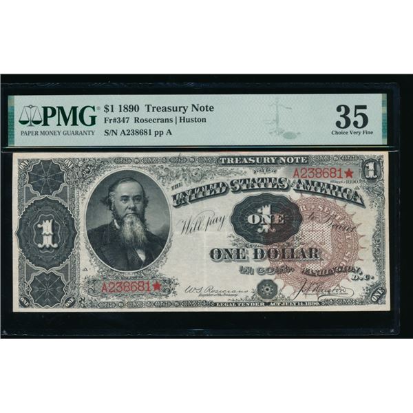 1890 $1 Treasury Note PMG 35
