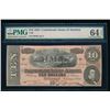 1864 $10 T-68 Confederate PMG 64EPQ