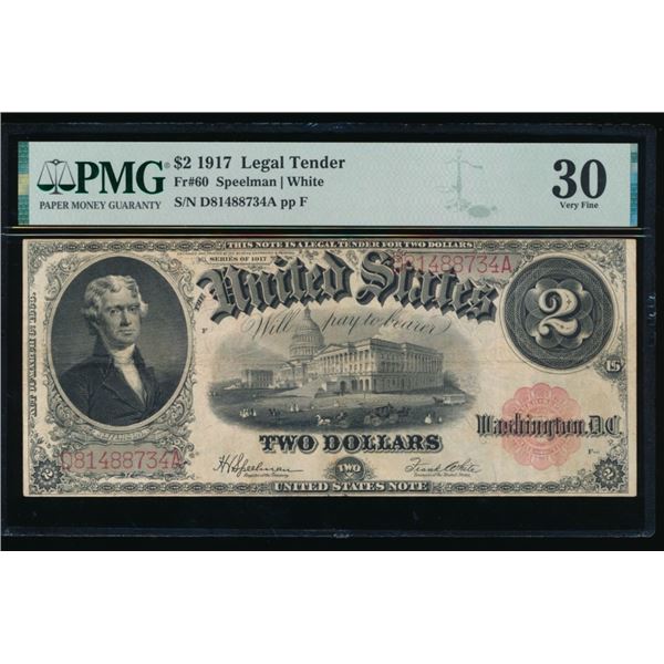 1917 $2 Legal Tender Note PMG 30