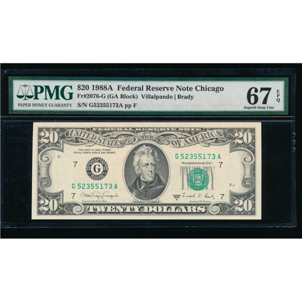 1988A $20 Chicago FRN PMG 67EPQ