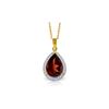 Genuine 4.06 ctw Garnet & Diamond Necklace 14KT Yellow Gold - REF-70R2P