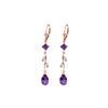 Genuine 3.97 ctw Amethyst & Diamond Earrings 14KT Rose Gold - REF-44Y9F