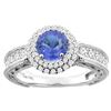 1.34 CTW Tanzanite & Diamond Ring 14K White Gold - REF-97M8K