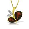 Genuine 5.06 ctw Garnet & Diamond Necklace 14KT Yellow Gold - REF-61V8W
