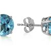 Genuine 3.1 ctw Blue Topaz Earrings 14KT White Gold - REF-23R9P