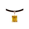 Genuine 6.51 ctw Citrine & Diamond Necklace 14KT Rose Gold - REF-31Z6N