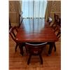 Image 1 : Large Antique Dining Table with 8 Chairs