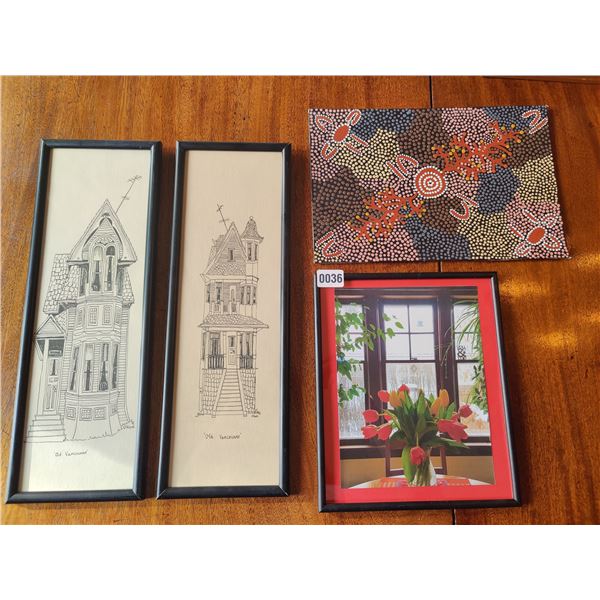 Set of 2 "Old Vancouver" Ink Drawings by O'Hara, Framed Photo 