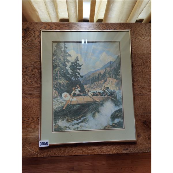 "Chief Trader Archibald McDonald Descends the Fraser River 1828" by A.Sherriff Scott, R.C.A. Print