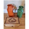 Image 1 : Decorative Wooden Box & Vintage Milk Cans