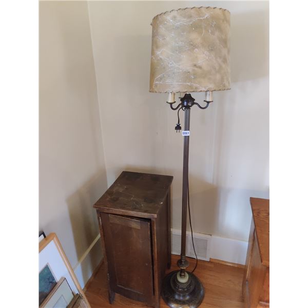 Vintage Floor Lamp & Antique Night Stand