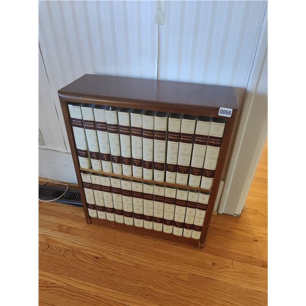 Small Bookshelf with Collection of Encyclopedia Britannica