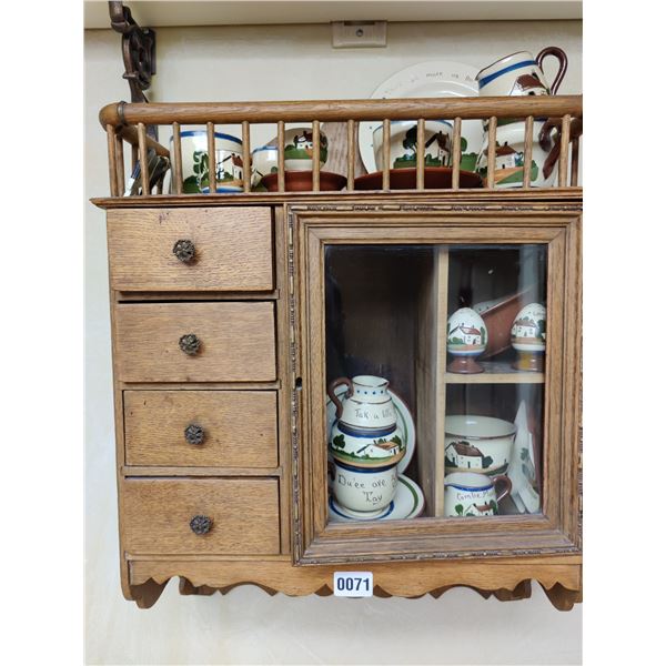Wall Cabinet with assorted Torquay Cottageware