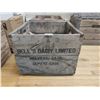 Image 2 : Set of 2 Antique Milk Crates & 4 Meadow Dew Milk Bottles